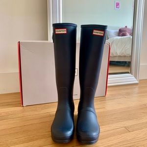 Tall Navy Blue Hunter Boots
